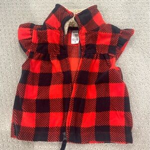 Carter's Red and Black Checkered Vest